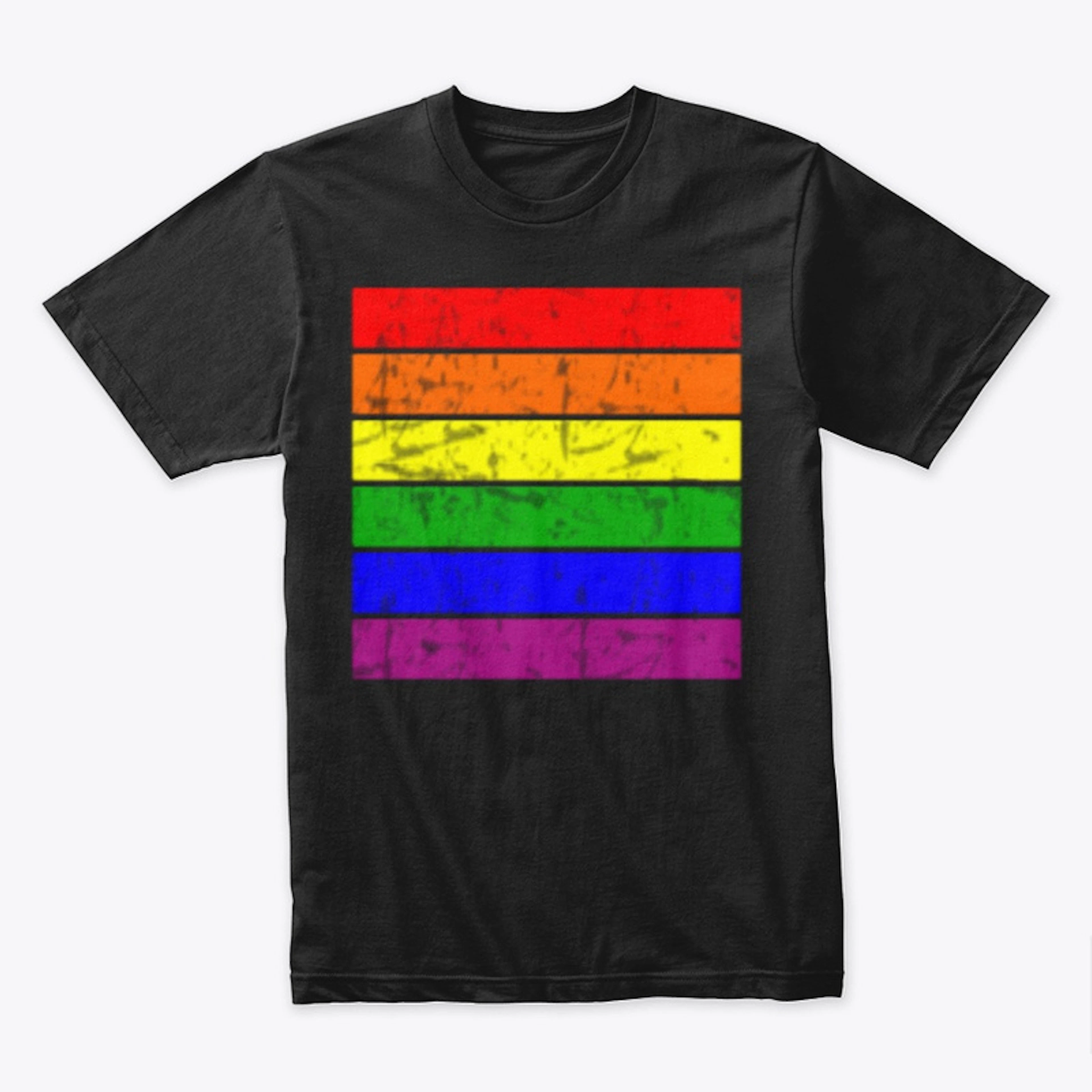Rainbow Stripes Vintage Flag Shirt